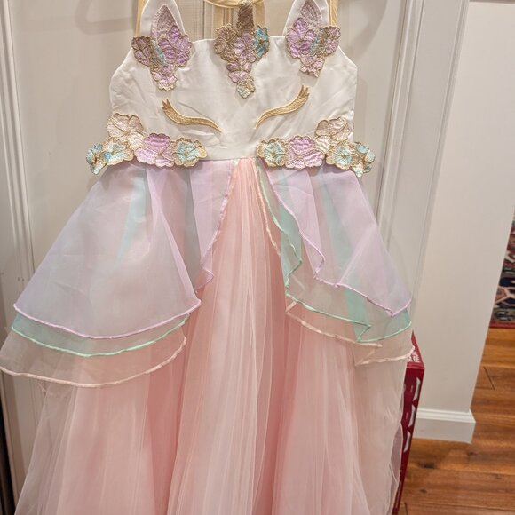 NWT - Just Couture Unicorn Ruffle Tulle Dress Size 5 - Picture 1 of 6